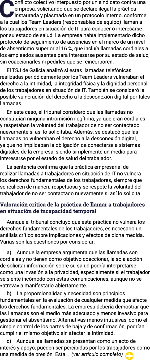 Conflicto colectivo interpuesto por un sindicato contra una empresa, solicitando que se declare ilegal la práctica in   