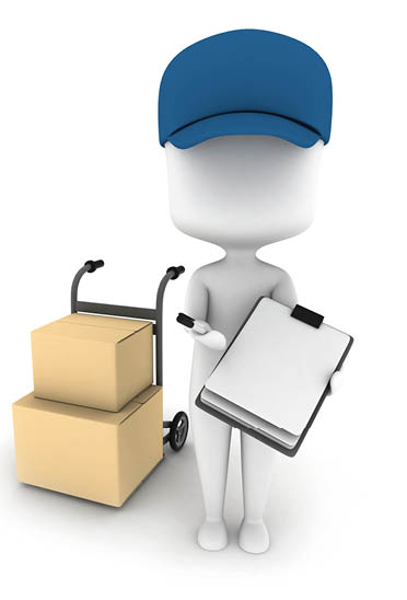 3D Illustration of a Delivery Man Delivering Packages