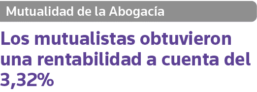 Mutualidad de la Abogacía Los mutualistas obtuvieron una rentabilidad a cuenta del 3,32%