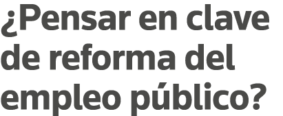  Pensar en clave de reforma del empleo público 