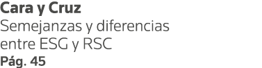 Cara y Cruz Semejanzas y diferencias entre ESG y RSC Pág  45
