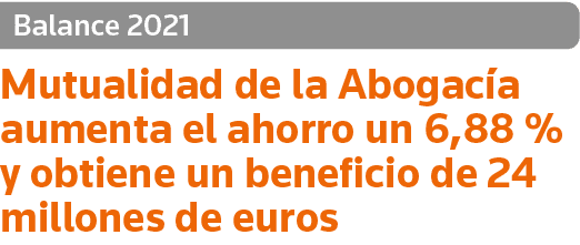 Balance 2021 Mutualidad de la Abogacía aumenta el ahorro un 6,88 % y obtiene un beneficio de 24 millones de euros