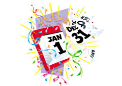 Calendario con los números 31 y 1.