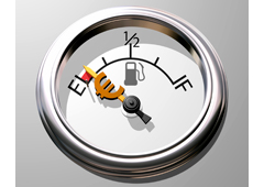 Símbolo de euro dentro de una imagen de carburante