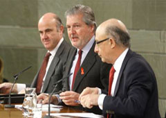 Luis De Guindos, Íñigo Méndez de Vigo y Cristóbal Montoro