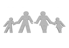Una familia formada por piezas de puzzle