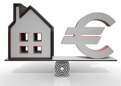 Una imagen de una empresa y un euro en equilibrio sobre una tabla