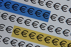 Montones hechos con el símbolo del euro