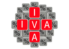 Palabra IVA rodeada de %