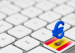 Un teclado con el símbolo del euro
