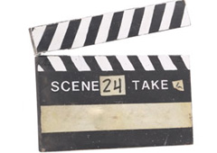 Claqueta de cine abierta.
