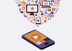 Un móvil e iconos de apps