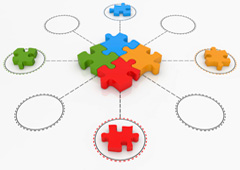 Piezas de puzzle de colores