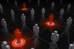 Abogados y redes sociales, ¿sabemos para qué las usamos? Unas figuras de personas en gris o en rojo y puestos como formando una red