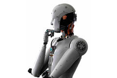 ¿Cómo aprenden los abogados y cómo lo hacen los robots? PNL y PLN Robot pensativo