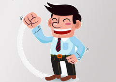 El dibujo de un hombre sonriendo