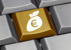 Teclado con un símbolo de euro en una tecla