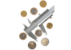 Calibre y monedas de euros