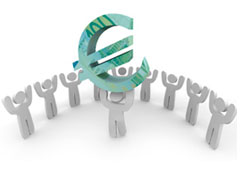 Muñequitos y el símbolo del euro