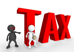 Dos muñequitos y la palabra TAX