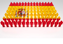 Muñequitos formando una bandera española