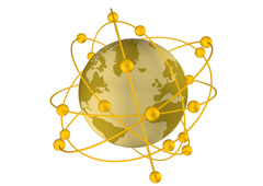 Bola del mundo dorada