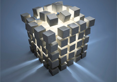 Cubo formado con cuadrados