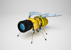 Robot de abeja con una cámara por cabeza.