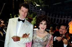 Javier Rigau acompañando a Gina Lollobrigida.