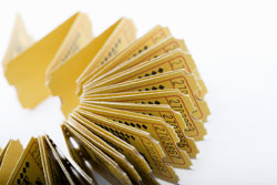 Tickets de cine en un círculo simulando una vuelta